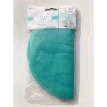 Amscan Tulle Circles 9&quot; Round  Mint Teal Party Gift Supplies 50 Pieces New - $3.95