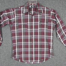 Flying R Ranchwear Men&#39;s Snap Shirt Long Sleeve Plaid Size Large - £12.34 GBP
