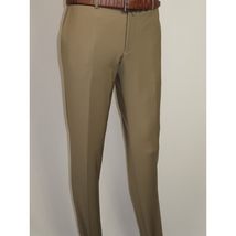 Men's MONO Turkey Slacks 100% Wool Plain Front Slim Fit 2502-7 Tan image 3