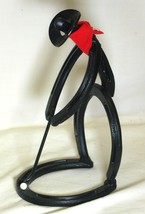 Folk Art Forge Welded Horseshoe Cowboy Golfer St. Croix Forge - $553.42 MXN