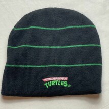 Teenage Mutant Ninja Turtles Beanie Cap Hat 2010 Viacom  Black Green Str... - $9.89