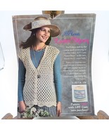 Vintage J&amp;P Coats Crochet Pattern and Instructions, Lustersheen Vest 199... - $7.85