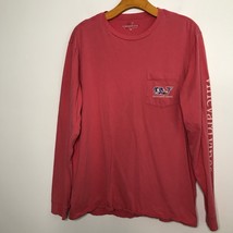 Vineyard Vines T-Shirt Mens M Pink Crab Graphic Logo Long Sleeve Chest P... - $18.39