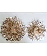 Pair of Vintage Painted Wood &amp; Composite Celestial Moon Wall Hangings - $39.99