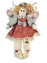 Country Angel Vintage Handmade Decorative Wall Hanging Shelf Sitter Stuffed Doll - £18.66 GBP