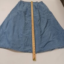 Capacity RN#82127 Blue Front Button Cotton Pleated Skirt Pockets Size Medium image 5