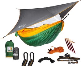 Ryno Tuff Camping Hammock with Mosquito Net And Rain Fly - Double Hammoc... - £61.37 GBP