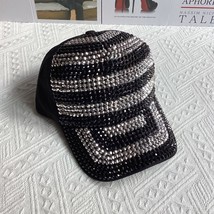 Color Full Diamond Sunblock Baseball Cap Female Light Luxury Rhinestone Performa - $15.92