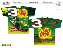 Dale Earnhardt Jr #3 Sun Drop Chevy on XXL Green Polyester Full Print te... - $568.66 MXN