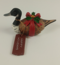 Vintage ENESCO Miniature Duck Decoy Figurine Christmas Ornament - $7.75