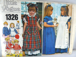Vintage VOGUE 1326 Children&#39;s Dress &amp; Pinafore Size 6X short or maxi - $14.84