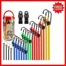 Multi-Length Bungee Cord Bundle with Tarp Clips - Versatile Gear for Out... - $446.79 MXN