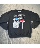 Riot Society Mens Black Koalafied Graphic Crewneck Sweater Sz L - €21,00 EUR