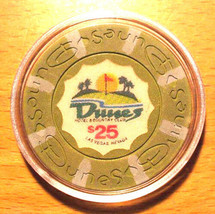 (1) $25. Dunes Casino Chip - Las Vegas, Nevada - 1989 - $13.95
