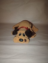 Tonka Pound Puppy Small 8&quot; Brown Black Spots W/ Red Collar Dog Vintage 1986 - £7.31 GBP