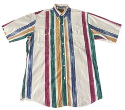 VTG Roper Multi Color Dress Shirt Button Up Short Sleeve Men Size Large ... - £44.00 GBP