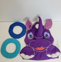 Rare Vintage Lillian Vernon Baby Kids Plush Purple Rhino Ring Toss Hanging Toy - £15.81 GBP