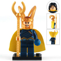 Loki with Staff - Avengers Thor Marvel Movies Minifigure Block Gift Toy - £2.31 GBP