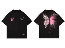  butterfly print streetwear tshirts hip hop fashion casual short sleeve tees shirts men thumb200