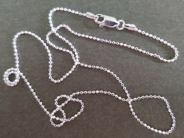 Diamond Cut Bead Necklace Chain (1.2mm) -- Sterling Silver -- Made in Italy [YC] - £13.32 GBP+
