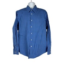 Egara Men&#39;s Blue Plaid Non-Iron Button Down Dress Shirt Size XL - £16.42 GBP
