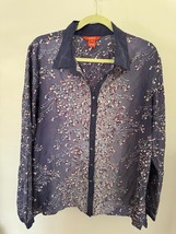 Sundance Button-Up Shirt Women XL Purple Floral Long Sleeve Collared Cla... - £17.05 GBP