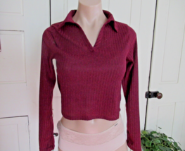 Livi by Olivia Rae  sweater top cropped Jr M red ribbed long sleeves New - £11.02 GBP