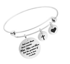Faith Christian Bangle Bracelet for Women Expandable Wire - £31.86 GBP