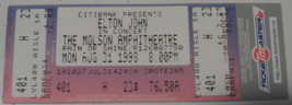 Elton John 1998 Full Ticket Stub Toronto Molson Amphitheater Mint Rocket... - £10.04 GBP