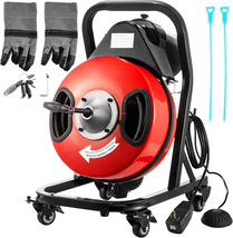 Sewer Snake Cleaning Machine on 4 Wheels Electri Drain Auger with 4 Cutt... - $8,483.56 MXN
