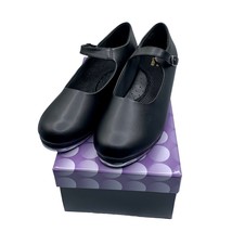 Girls Black Mary Jane Tap Dance Class Shoes Buckle Size 12.5 New Recital - £15.50 GBP