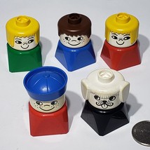 Lot of 5 Vintage Lego Duplo Mini Figures Sailor People Dog Square Base Style - £7.03 GBP