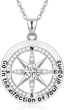Graduation Gifts for Her 2024,Inspirational Compass Necklace for Women Girls Gra - £38.86 GBP