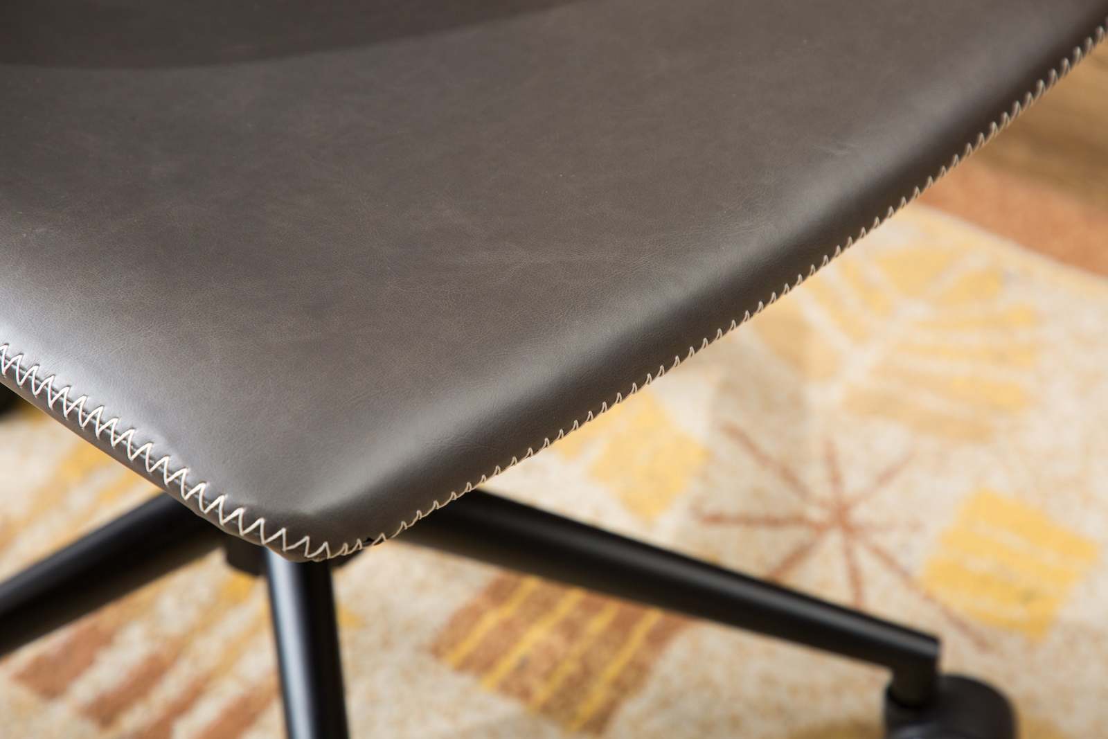 Cesena Faux Leather Swivel Office Chair, Antique Gray Item image 5