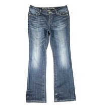 Harley Davidson Womens 12 Denim Mid Rise Bootcut Blue Jeans Rhinestone A... - £23.12 GBP