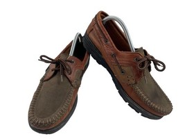 L. Lambertazzi Boat Shoes Men 10 M Loafers Brown Green Slip On Casual Wa... - $522.00 MXN