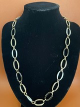 Talbots Women&#39;s Gold Tone Enamel Accents Oval Link Chain Necklace 26” NEW - £8.27 GBP