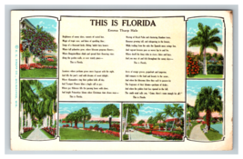 This is Florida Emma Tharp Hale Poem Postcard Unposted - £3.84 GBP