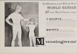 1959 Print Ad Munsingwear Underwear World Series Contest Whitey Ford, Ed Mathews - £15.77 GBP