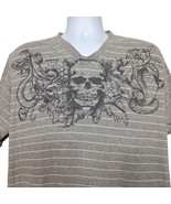 Point Zero Men&#39;s Graphic T Shirt Size XL Skull Cobra Flowers Grey Heathe... - £33.91 GBP