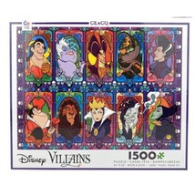 Disney Villains Stained Glass 1500 Piece Jigsaw Puzzle Brand New Ceaco - $21.77