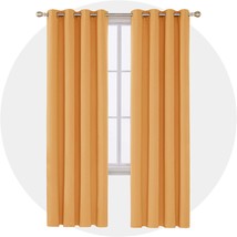 Deconovo Blackout Curtain Darkening Panel For Bedroom Or Living, Orange ... - $36.93