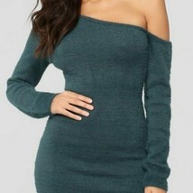 Fuzzy Feels One Shoulder Sweater Mini Dress - $39.62