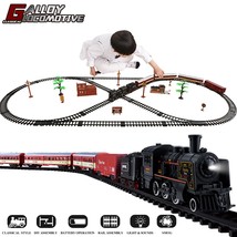 Electric RC Train Toy Set Car Railway Tracks Steam Locomotive Engine Diecast Mod - £55.04 GBP