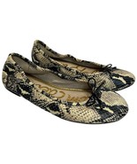 Sam Edelman Felicia Leather Snake Reptile Ballet Flats Black Tan 7 - $54.14 CAD
