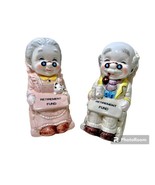 Lefton Vintage Rocking Grandma &amp; Grandpa Set Ceramic Retirement Fund Pig... - £39.27 GBP