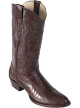 Los Altos Brown Handmade Genuine Ostrich Leg Round Toe Western Cowboy Boot - $319.99