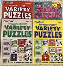 Lot of 4 Penny Press World&#39;s Finest Variety Puzzles Word Games Full Size Puzzle  - £17.95 GBP