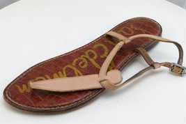 Sam Edelman Sz 7.5 M Beige T-Strap Leather Women Sandals Gigi - £15.78 GBP