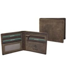 DR402 Men’s Vintage Real Leather Wallet Slim Case Oil Brown - £22.37 GBP